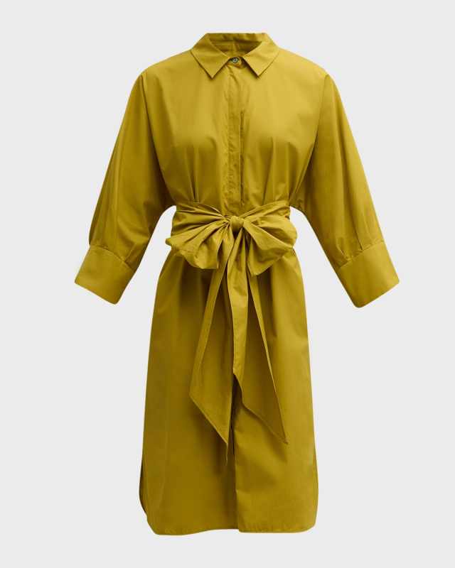 Tabata Belted 3/4-Sleeve Shirtdress